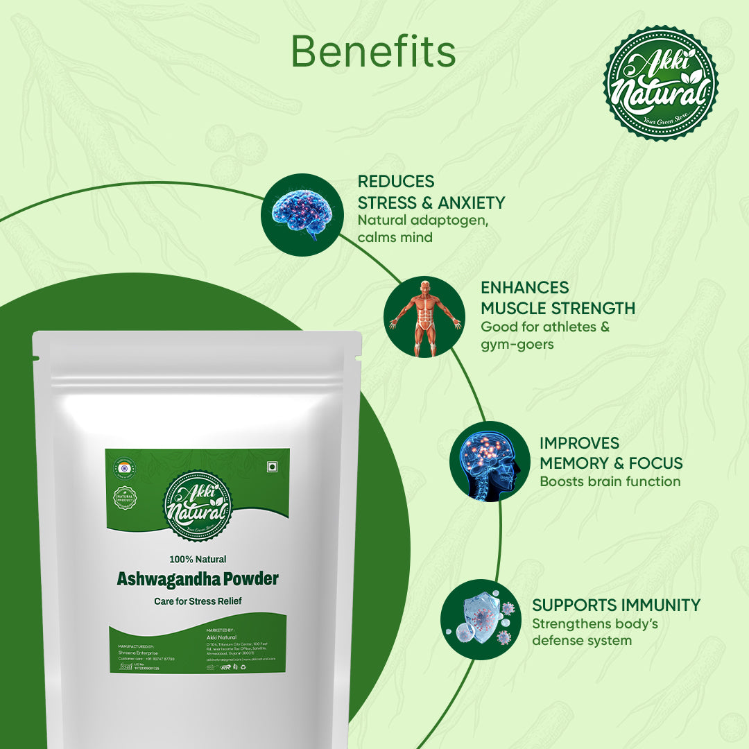 Ashwagandha Powder  (Pure & Natural | Ayurvedic Care for Stress Relief |No Additives)