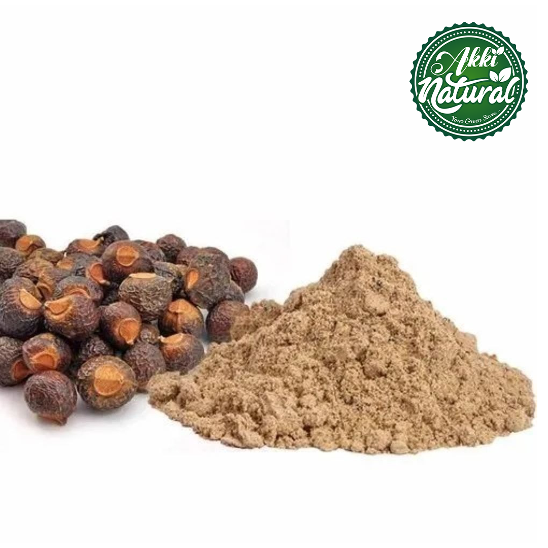 Aritha Powder |  Pure & Natural Reetha Powder (Kunkudukai powder, Aritha, Ritha, Soapnut) for Hair Growth, Hair wash, Scalp treatment, Skin care